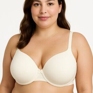Cacique Lane Bryant Womens Bra Full Coverage Cotton Blend Plus Size 44B White